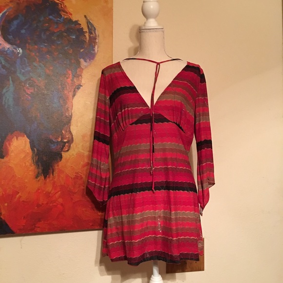 Express U Stretch Glitter Tunic Top plus size 1X - Picture 1 of 7